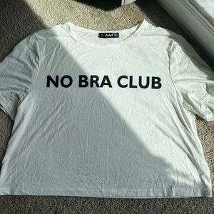 ROMWE “NO BRA CLUB” TEE